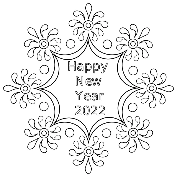 Mandala – Frohes Neues Jahr 2022 | Online-Malvorlagen für Kinder