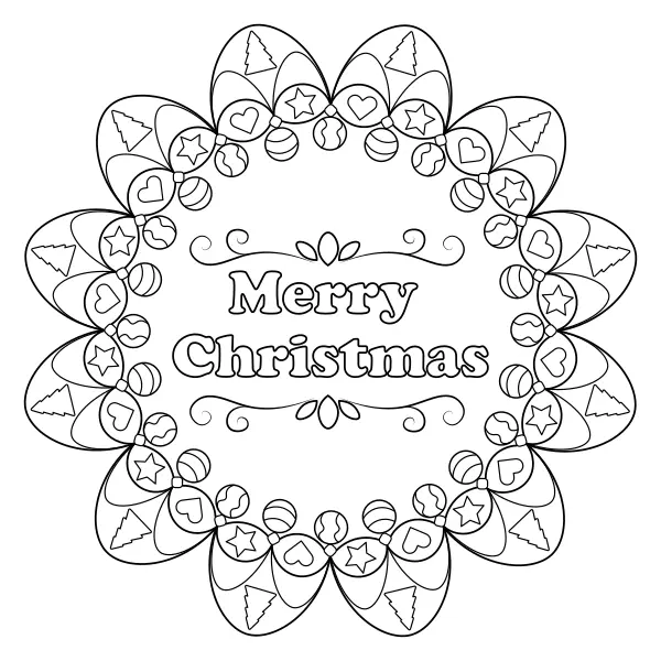Mandala – Frohe Weihnachten | Online-Malvorlagen für Kinder