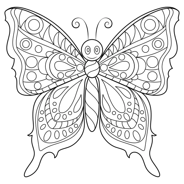 Mandala – Schmetterling 2 | Online-Malvorlagen für Kinder
