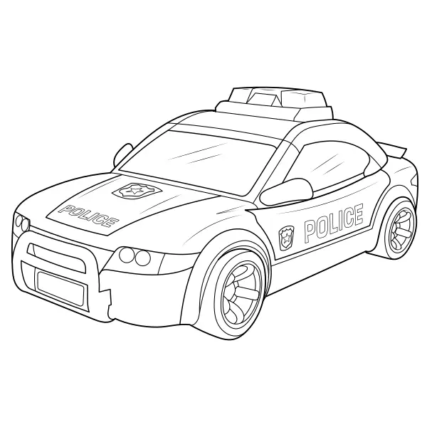 Polizeiauto | Online-Malvorlagen für Kinder