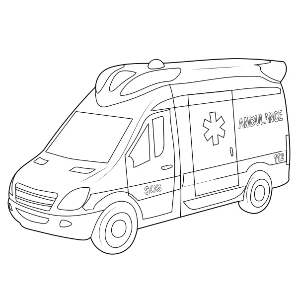 Krankenwagen | Online-Malvorlagen für Kinder