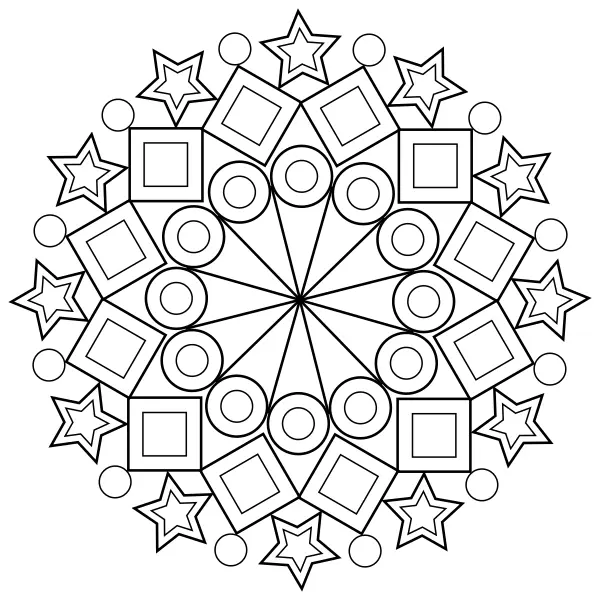 Geometrisches Mandala | Online-Malvorlagen für Kinder