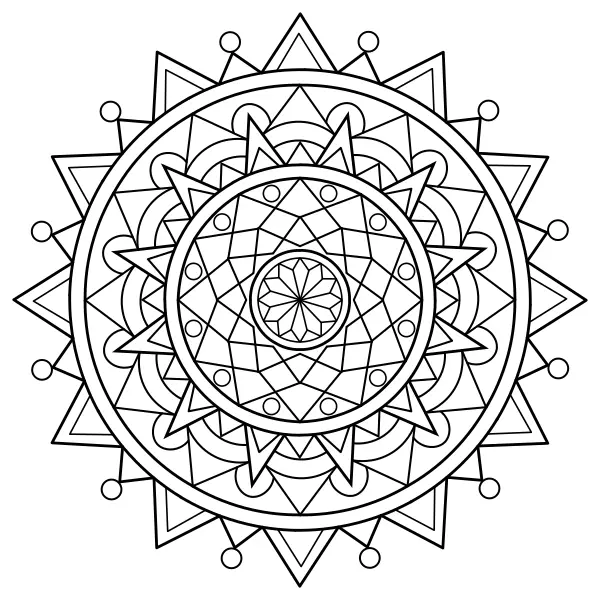 Dreieckiges Mandala | Online-Malvorlagen für Kinder