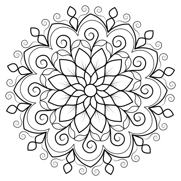 Mandala – Blume 2 | Online-Malvorlagen für Kinder