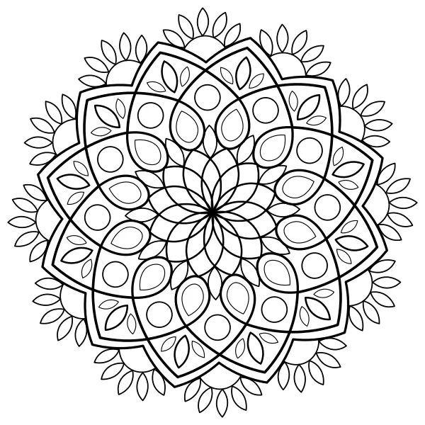 Blütenblatt-Mandala | Online-Malvorlagen für Kinder