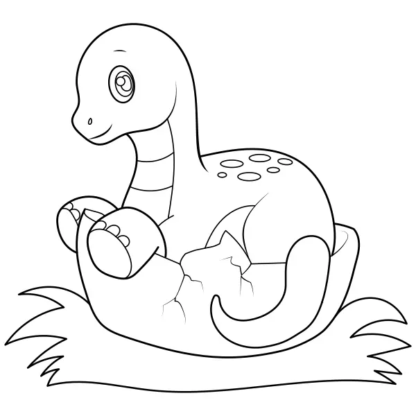 Dinosaurier – Kleiner Diplodocus | Online-Malvorlagen für Kinder