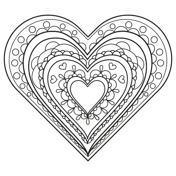 Herz-Mandala | Online-Malvorlagen für Kinder
