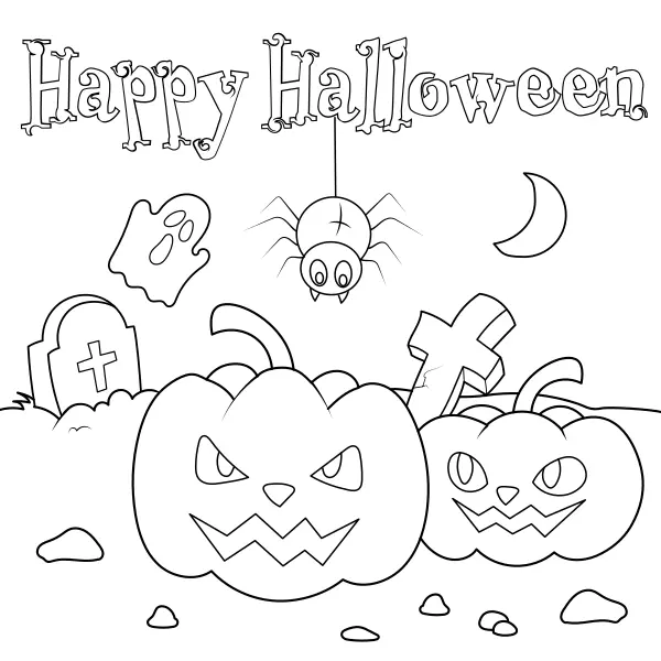 Fröhliches Halloween | Online-Malvorlagen für Kinder