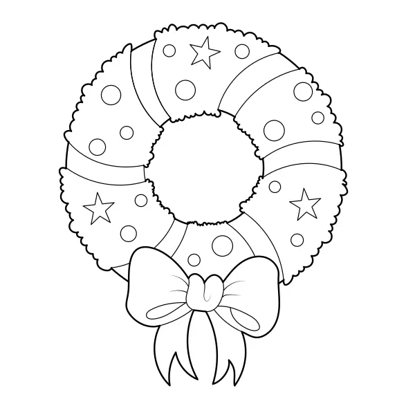 Weihnachtskranz | Online-Malvorlagen für Kinder
