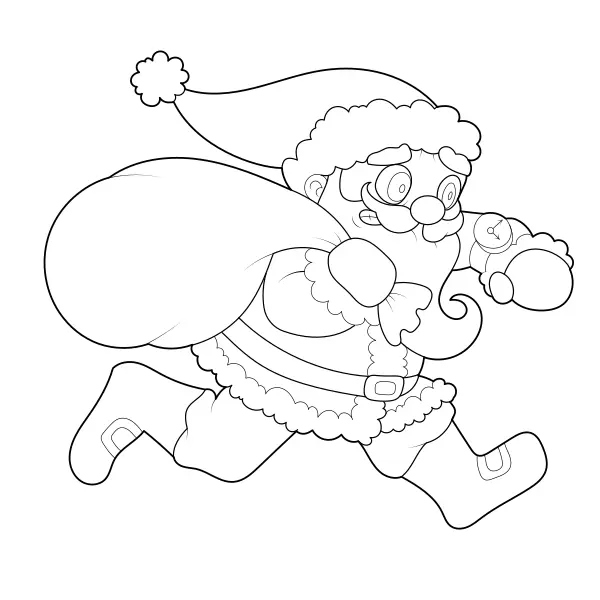 Der Weihnachtsmann hat es eilig | Online-Malvorlagen für Kinder