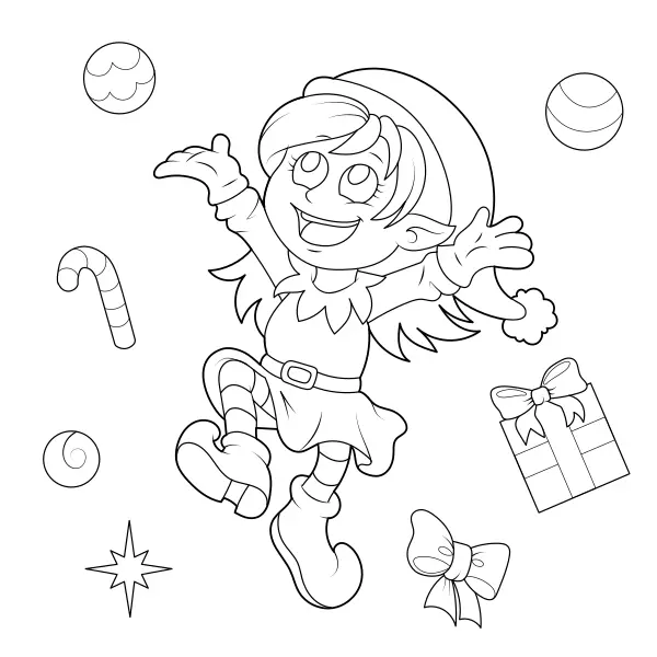 Weihnachtswichtel | Online-Malvorlagen für Kinder