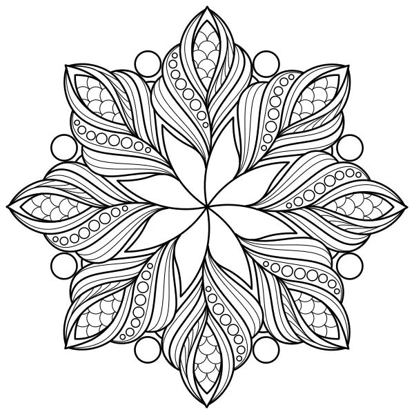 Ein gedrehtes Mandala | Online-Malvorlagen für Kinder