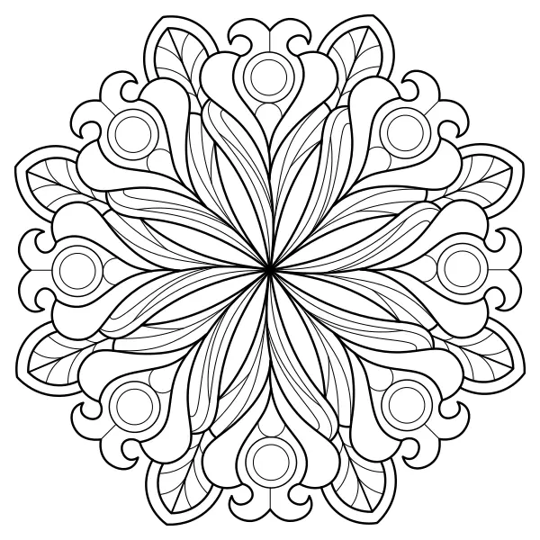 Blumenmandala | Online-Malvorlagen für Kinder