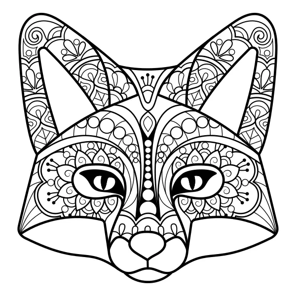 Mandala – Fuchs | Online-Malvorlagen für Kinder