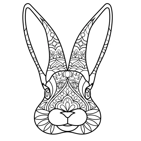 Mandala – Hase | Online-Malvorlagen für Kinder