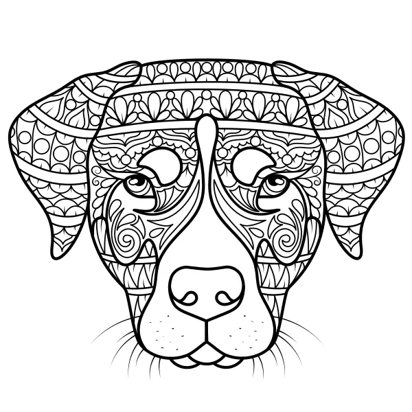 Mandala – Hund | Online-Malvorlagen für Kinder
