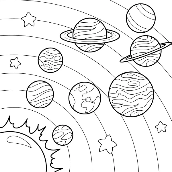 Planeten im Sonnensystem | Online-Malvorlagen für Kinder