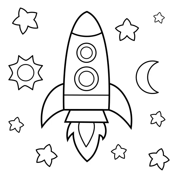 Rakete | Online-Malvorlagen für Kinder