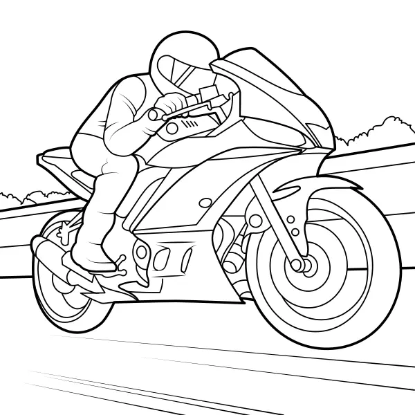 Motorradfahrer | Online-Malvorlagen für Kinder