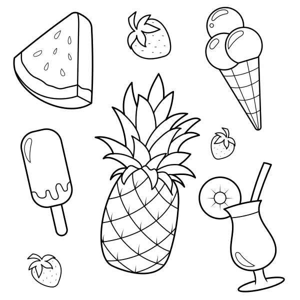 Sommergerichte | Online-Malvorlagen für Kinder
