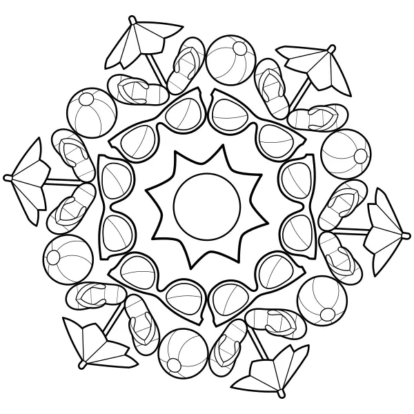 Sommer-Mandala | Online-Malvorlagen für Kinder