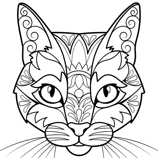 Mandala – Katze | Online-Malvorlagen für Kinder