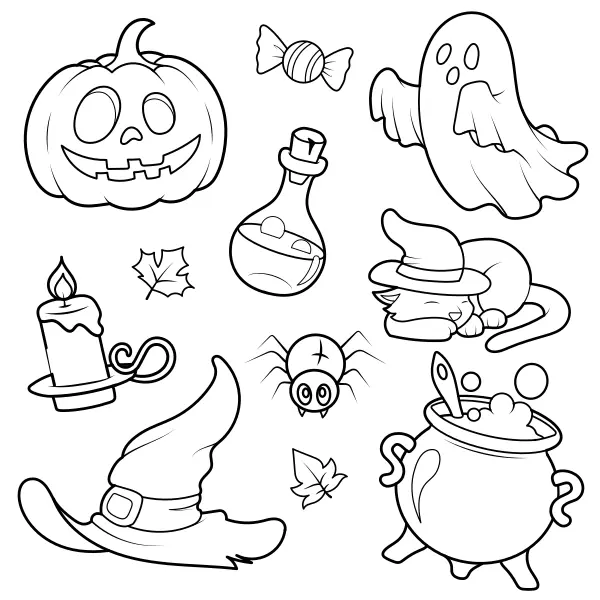 Halloween-Motive | Online-Malvorlagen für Kinder