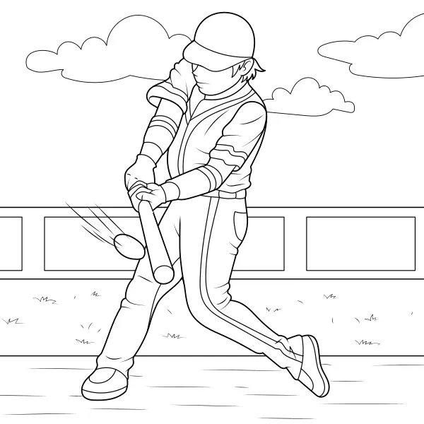 Baseballspieler | Online-Malvorlagen für Kinder