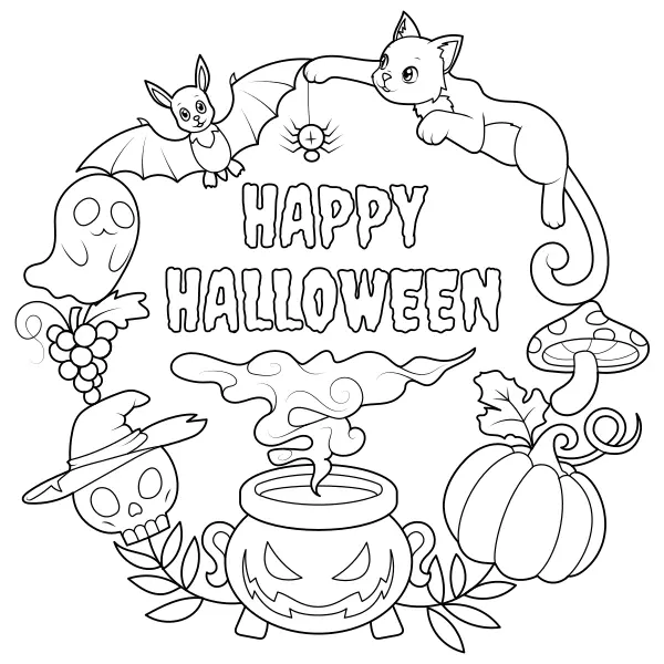 Fröhliches Halloween | Online-Malvorlagen für Kinder