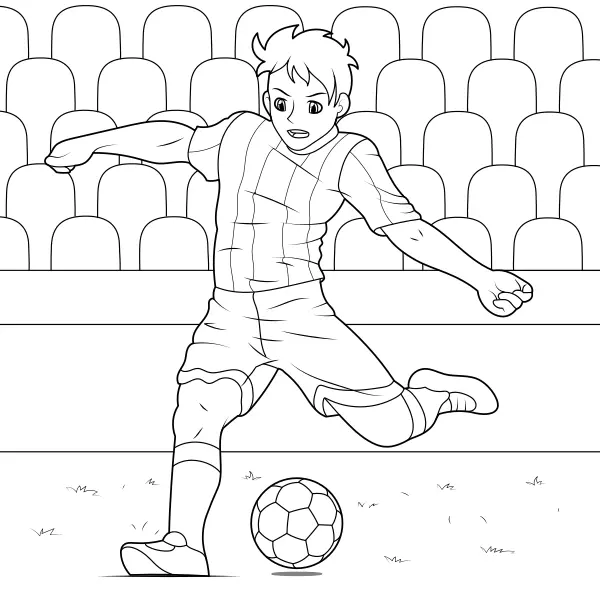 Fußballspieler | Online-Malvorlagen für Kinder