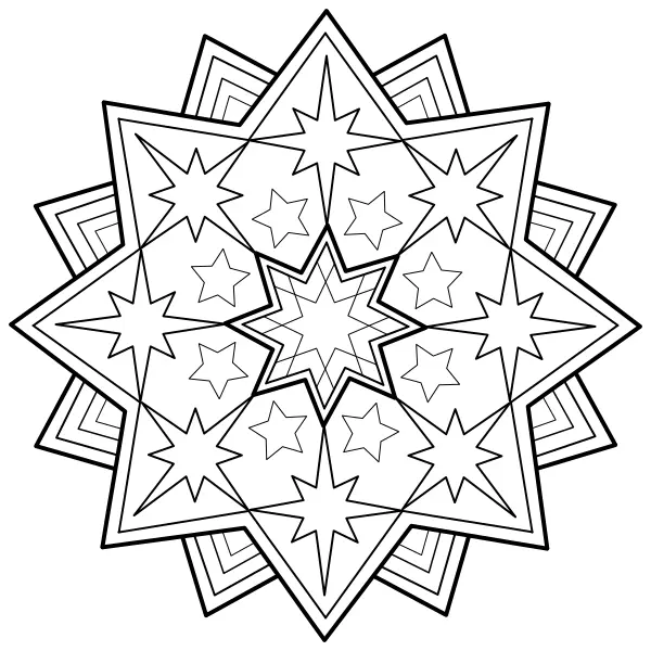 Mandala – Stern | Online-Malvorlagen für Kinder