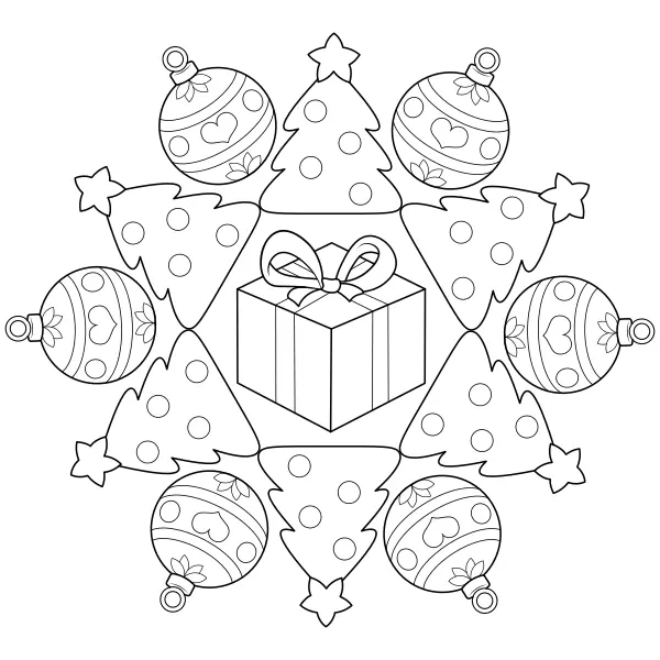 Weihnachtsmandala | Online-Malvorlagen für Kinder