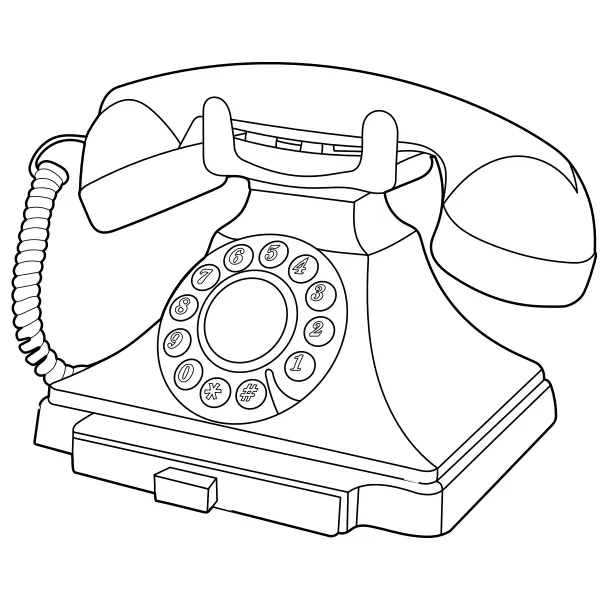 Retro-Telefon | Online-Malvorlagen für Kinder