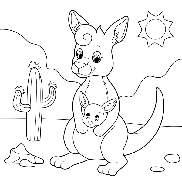 Känguru | Online-Malvorlagen für Kinder