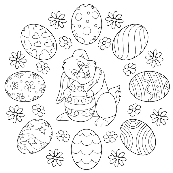 Oster-Mandala | Online-Malvorlagen für Kinder