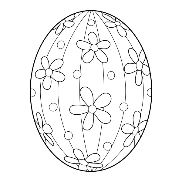 Osterei – mit Blumen | Online-Malvorlagen für Kinder