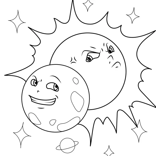 Sonnenfinsternis | Online-Malvorlagen für Kinder