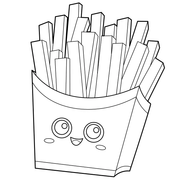 Pommes frites | Online-Malvorlagen für Kinder
