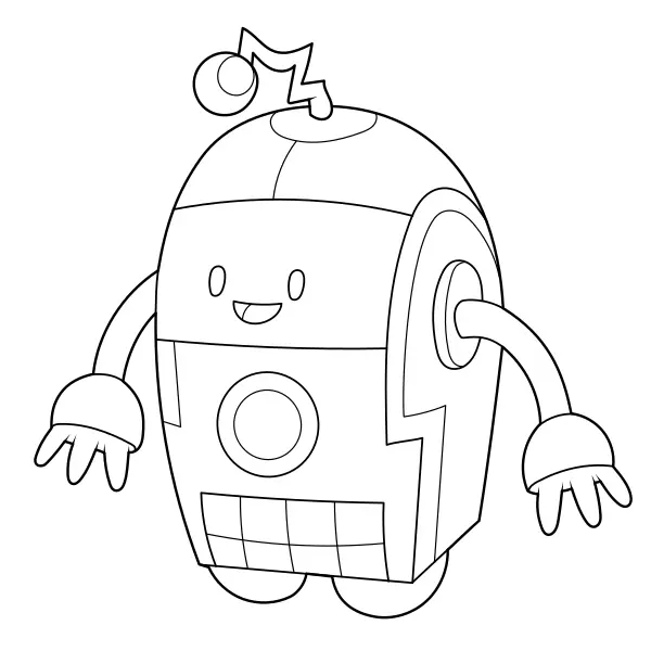 Der rundliche Roboter | Online-Malvorlagen für Kinder