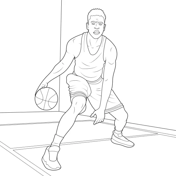 Basketballspieler | Online-Malvorlagen für Kinder