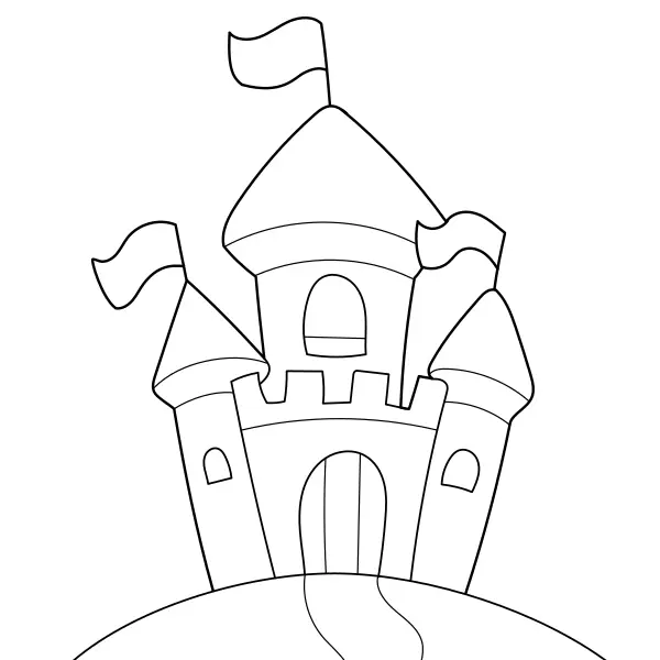 Burg | Online-Malvorlagen für Kinder