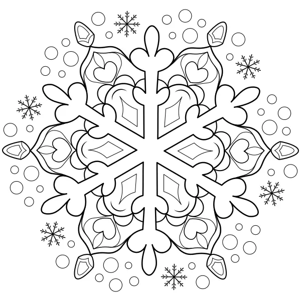 Winter-Mandala | Online-Malvorlagen für Kinder