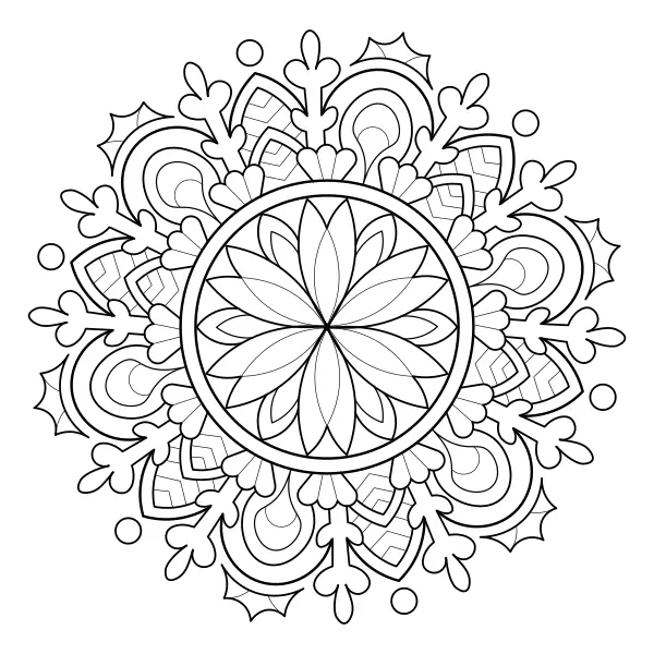Mandala – Winterblume | Online-Malvorlagen für Kinder