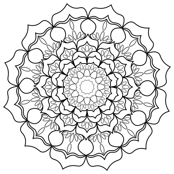 Mandala – Blume | Online-Malvorlagen für Kinder