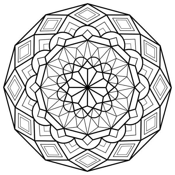 Mandala – geometrisch | Online-Malvorlagen für Kinder