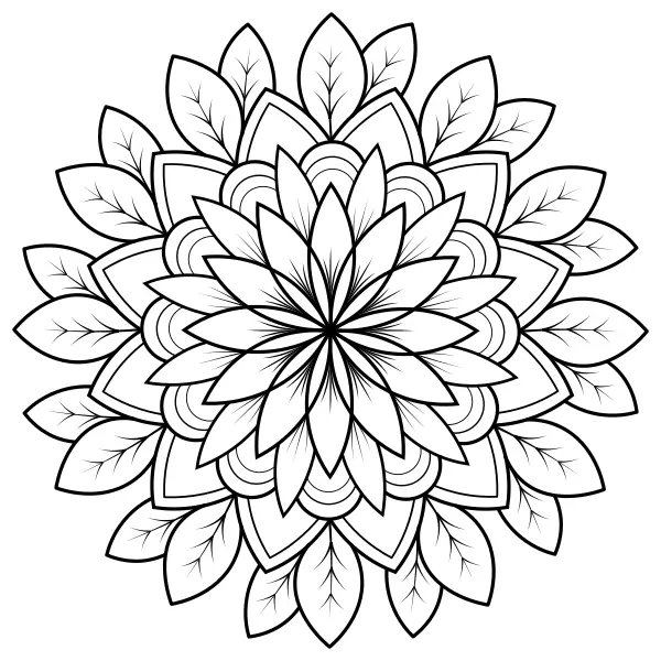 Mandala – Blume | Online-Malvorlagen für Kinder