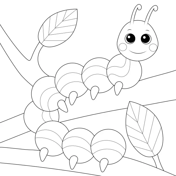 Raupe | Online-Malvorlagen für Kinder