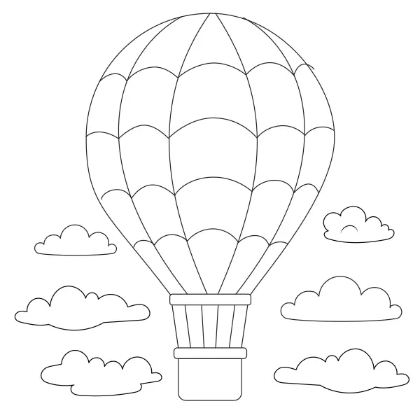Heißluftballon | Online-Malvorlagen für Kinder
