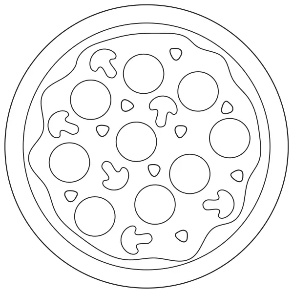 Pizza | Online-Malvorlagen für Kinder