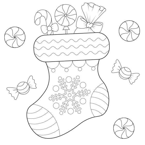 Weihnachtssocke | Online-Malvorlagen für Kinder